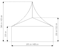 3m Pagoda Party Tent Tech Specs Drawing 2