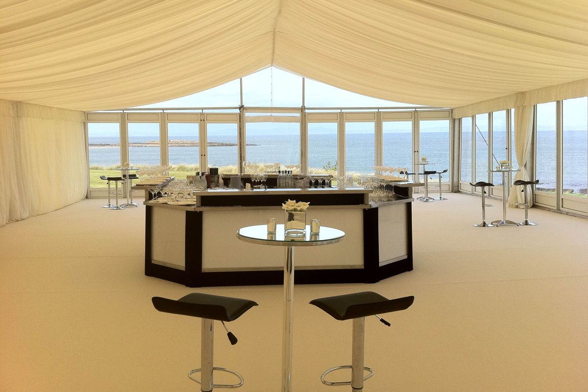 Corporate Hire - Clear Gable Marquee with perspex bar